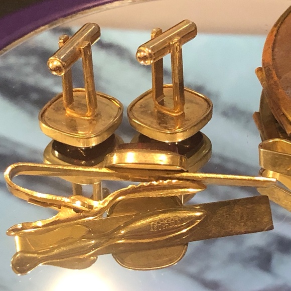 VTG FLEX-CET Masonic Freemason Tie Clips/Cuff Links Lot Red 3 pc/Black/Gold Tone - Picture 7 of 14